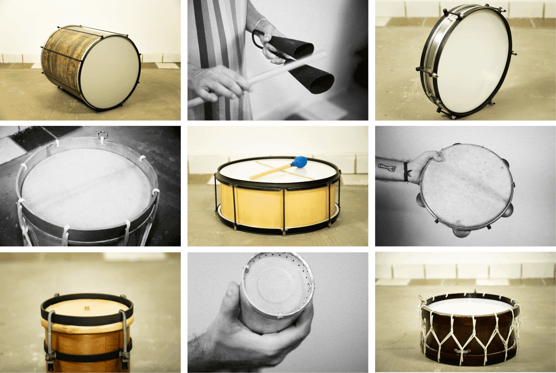 mosaico com vários instrumentos